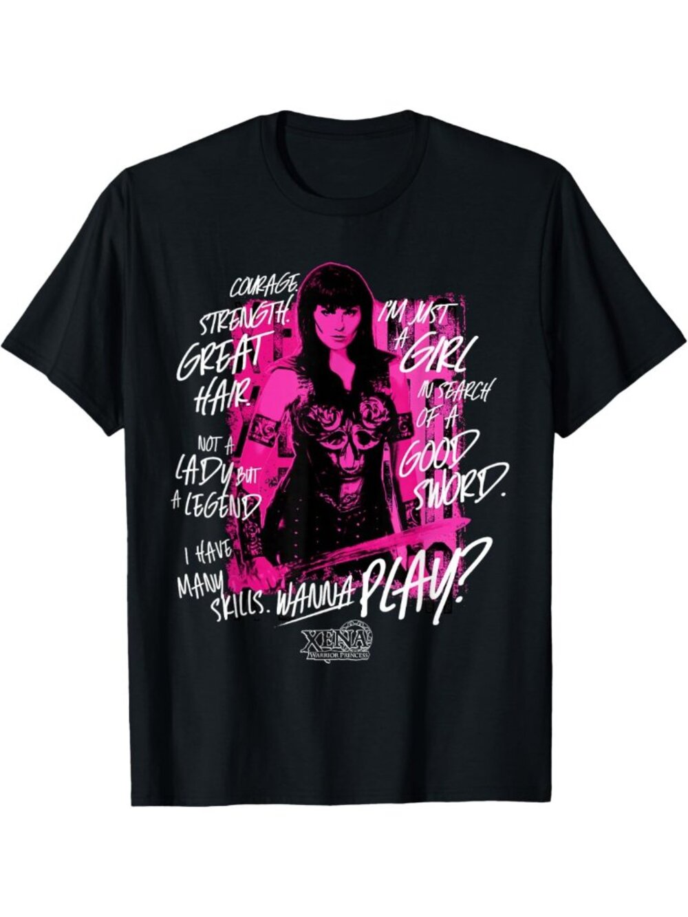 Vintage Warrior Princess Graphic Tee - Fun Playful T-Shirt for Fans